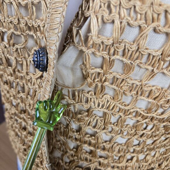 Vtg 60s I Magnin Bill Atkinson Glen of Michigan Twine Top Sz S Boho Cottagecore - Picture 14 of 16